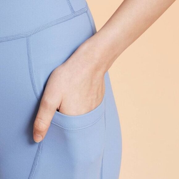 Blogilates Women's Steel Blue Peekaboo Flare Active Jumpsuit Medium - Picture 3 of 14